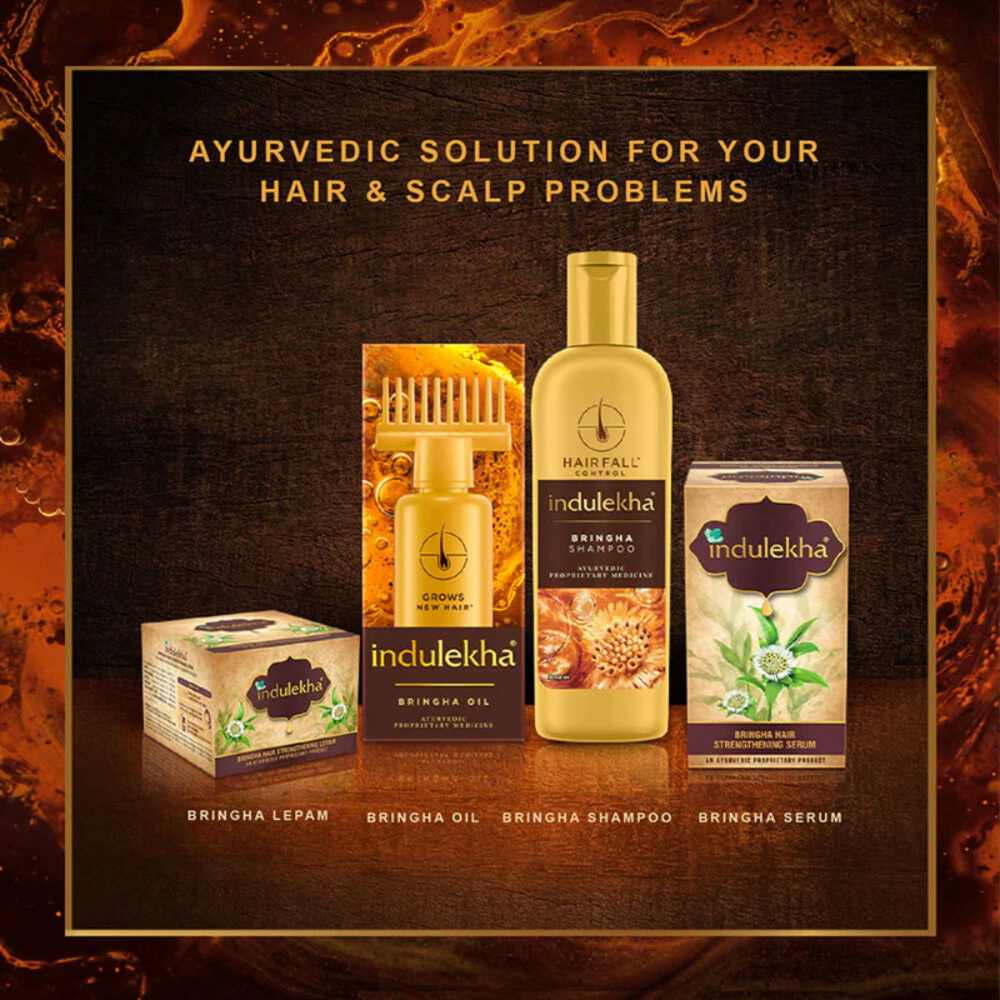 Indulekha Bringha Oil Reduces Hair Fall and Grows New Hair, 100% Ayurvedic Oil (100ml)