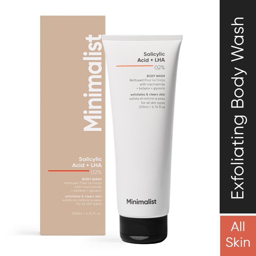 Minimalist Salicylic Acid + Lha 02% Body Wash Shower Gel for Women & Men (200ml)