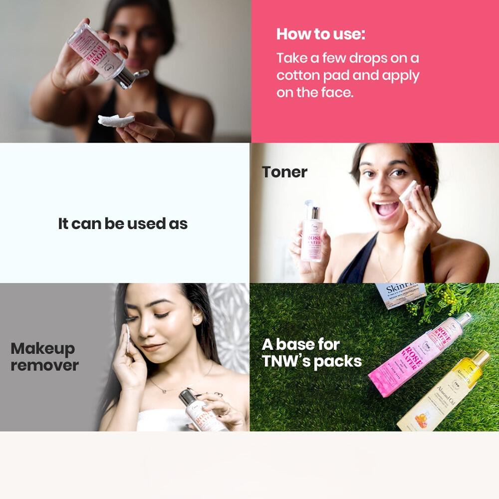TNW-The Natural Wash Pure and Natural Rose Water Face Toner/Skin Toner/Makeup Remover for Men & Women (100ml)