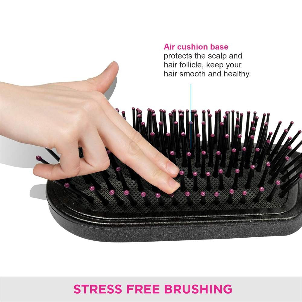 Vega Cushioned Hair Brush With Cleaning Comb For Men & Women (E18-Cb)
