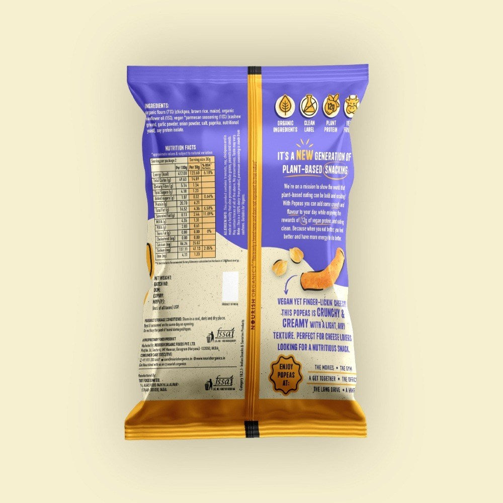 Nourish Organics Popeas Vegan Parmesans - Pack of 4 (4 x 60gms)