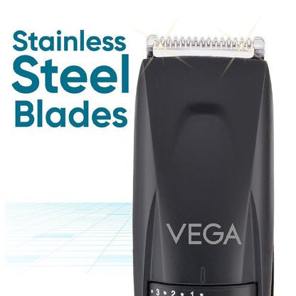 Vega Power-Lite Beard Trimmer for Men, Vhth-38 Trimmer 90 Min Runtime 40 Length Settings (Black)