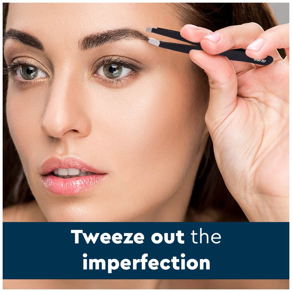 GUBB Trio Mini Tweezer Set For Easy & Precise Plucking of Unwanted Hair - Slant Tweezer, Flat Tweezer & Pointed Tweezer - Multiple Usage - Upple Lips, Eyebrows, Forehead or Chin Hair