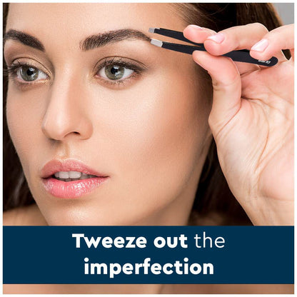 GUBB Trio Mini Tweezer Set For Easy & Precise Plucking of Unwanted Hair - Slant Tweezer, Flat Tweezer & Pointed Tweezer - Multiple Usage - Upple Lips, Eyebrows, Forehead or Chin Hair