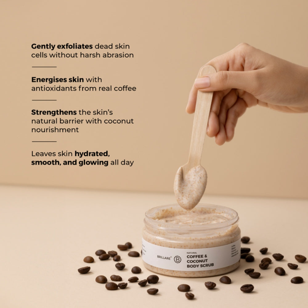 Brillare Coffee & Coconut Body Scrub Energized & Moisturised Skin- 200 ml