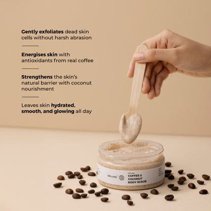 Brillare Coffee & Coconut Body Scrub Energized & Moisturised Skin- 200 ml
