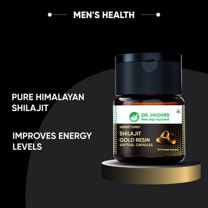 Dr. Vaidyas Herbo24Turbo Shilajit Resin Gold Softgel (30 Softgels)