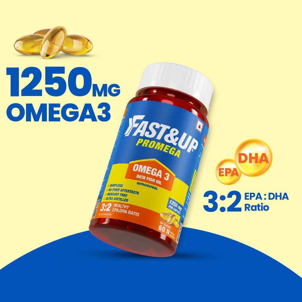 Fast&Up Promega with 1250 mg Omega-3 (60 Capsules)