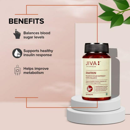 Jiva Diatrin Tablets Manages Blood Sugar Levels, Improves Metabolism (120Tablets)