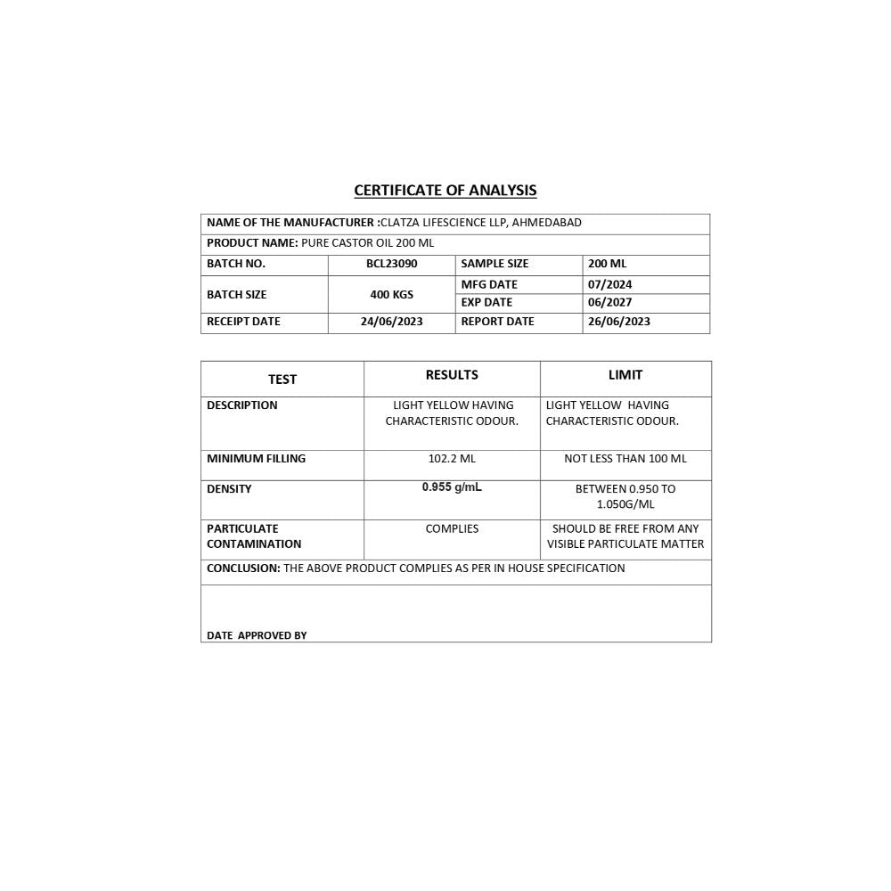 Brillare Pure Castor Oil (200ml)