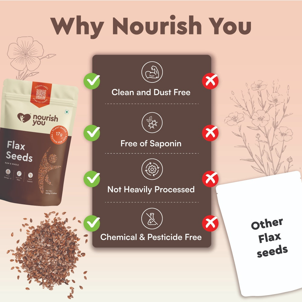 Nourish You Raw Flax Seeds (500 gms)