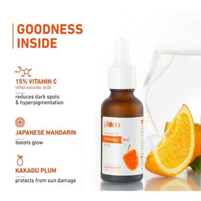 Plum 15% Mandarin & Vitamin C Glow Boost Face Serum (20ml)