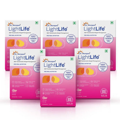 Dr. Morepen LightLife Pre-Meal Nutrition Mix Fruit Punch Flavor - 5g Each (10 Sachets)
