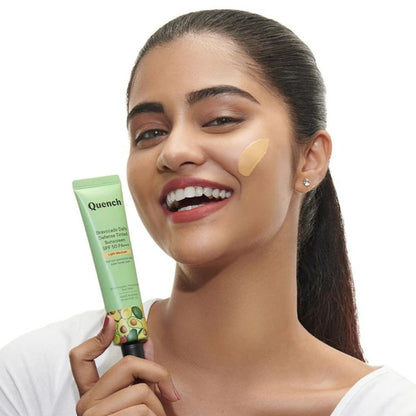 Quench Botanics Daily Defense Tinted Sunscreen SPF 50 PA+++ with Avocado Vitamins C & E - Light Medium (50ml)