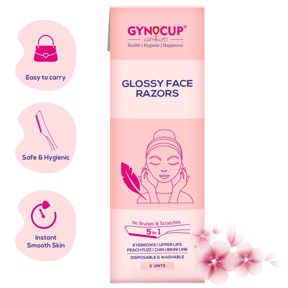 Gynocup Glossy Face Razor For Women (Pack Of 3 Units)