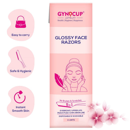 Gynocup Glossy Face Razor For Women (Pack Of 3 Units)