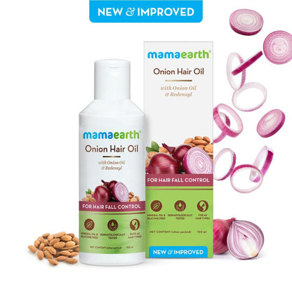 Mamaearth Onion Hair Oil With Onion & Redensyl For Hair Fall Control (200ml)
