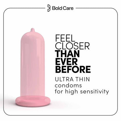 Bold Care 404 All-In-One Multi-Flavour Condoms Pack, 60 Microns with Disposable Pouches (50 gms)