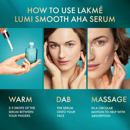 Lakme Lumi Smooth Serum with 8% AHA - BHA - PHA+ Complex for Luminous Skin & Improved Texture (30ml)