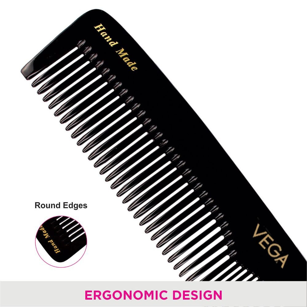 Vega Graduated Black Dressing Handmade Hair Comb For Men And Women (Hmbc-101)
