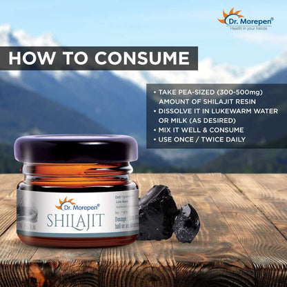 Dr. Morepen Natural & Pure Shilajit Resin Ayurvedic Energy Booster & Stamina Enhancer (15 gms)