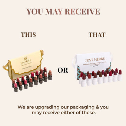 Just Herbs Ayurvedic Creamy Matte Micro Mini Lipstick Kit (Pack of 16)