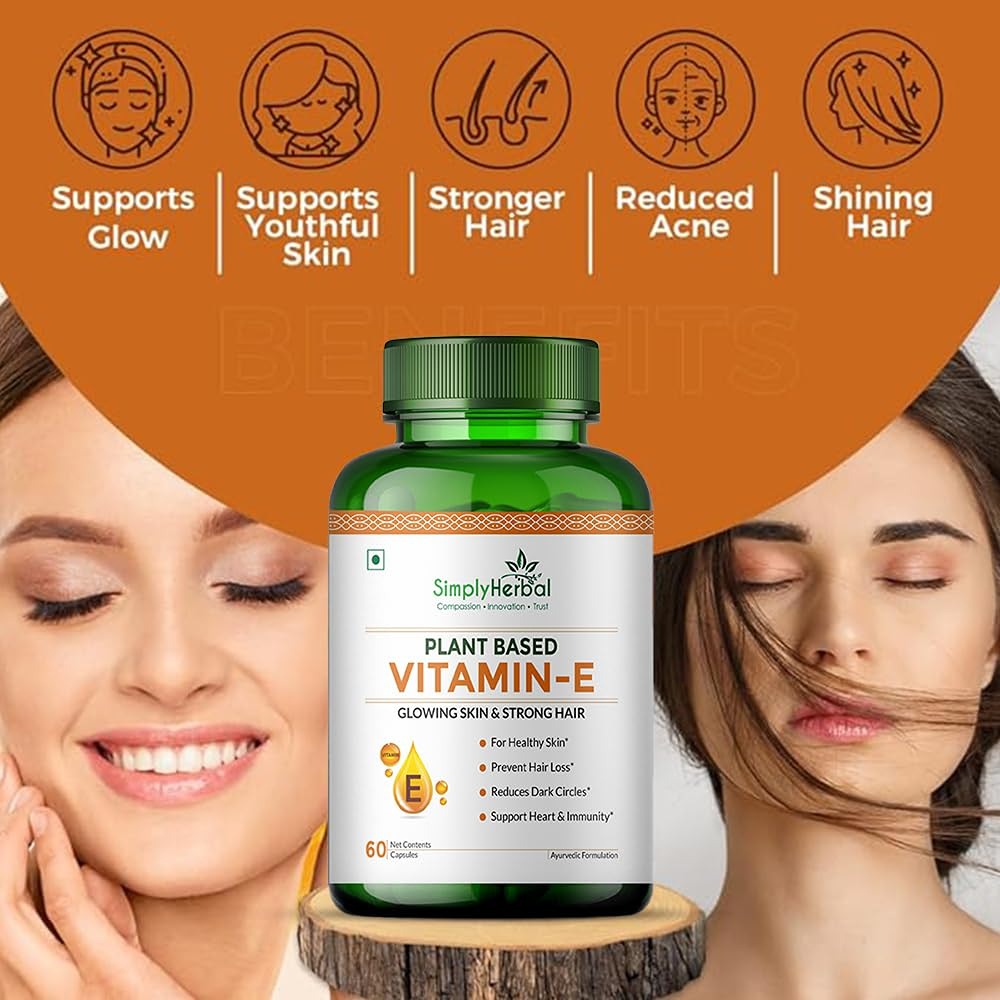 Simply Herbal Plant Based Vitamin E 10mg Capsules - 60 Capsules