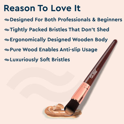 GUBB Buffer Foundation Brush For Face Makeup - Stippling Brush - Wooden Makeup Brush Single