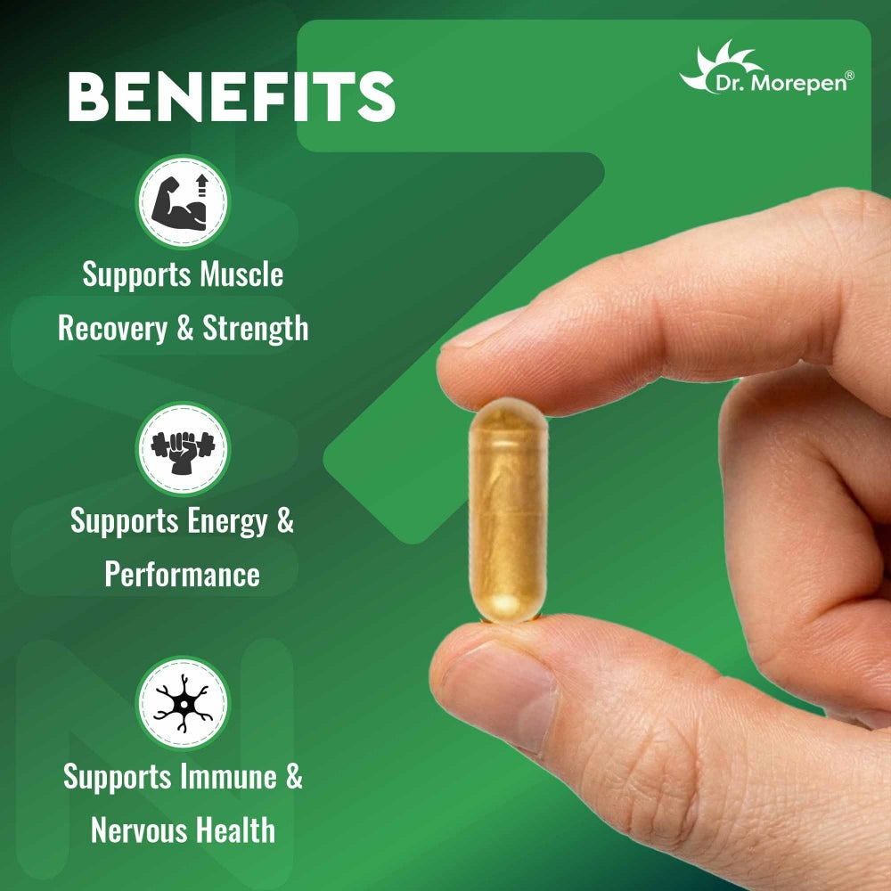 Dr. Morepen Muscle Food ZMA ZINC +MAGNESIUM + VITAMIN B6 Enhance recovery, sleep, and performance with essential ZMA support- 60 Capsules