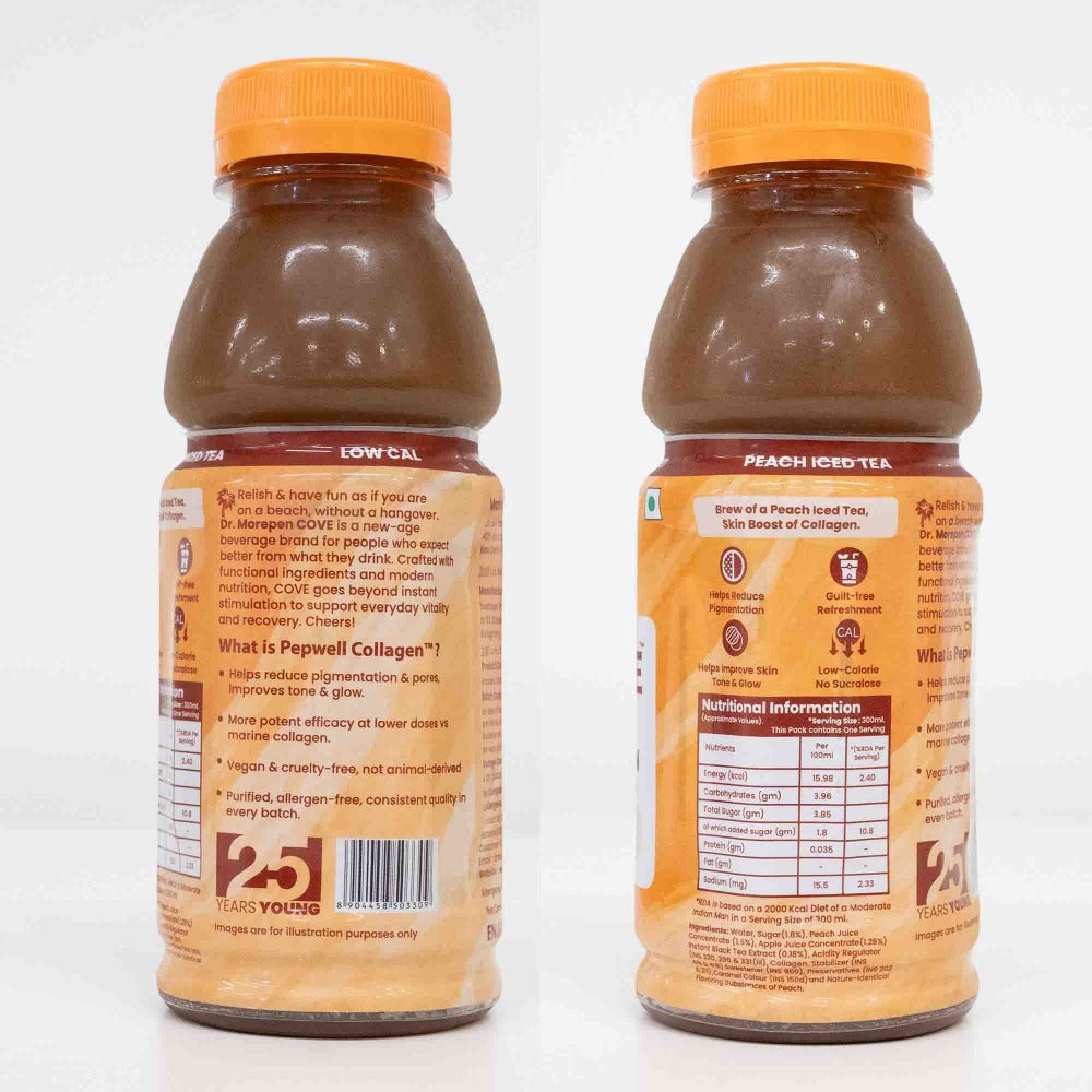 Dr. Morepen Cove Collagen Iced Tea Low Cal (14) Peach Flavour