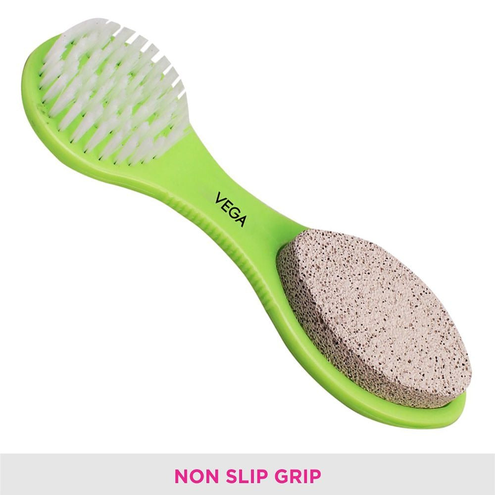 Vega 3 In 1 Pedicure Brush Kit Tool For Cleanse,Scrub & File Dead Skin