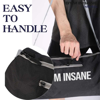 GYM INSANE Honey Comb Polyster Duffle Bag with Shoe Compartment for Men & Women - Color Black (16 Ltr)
