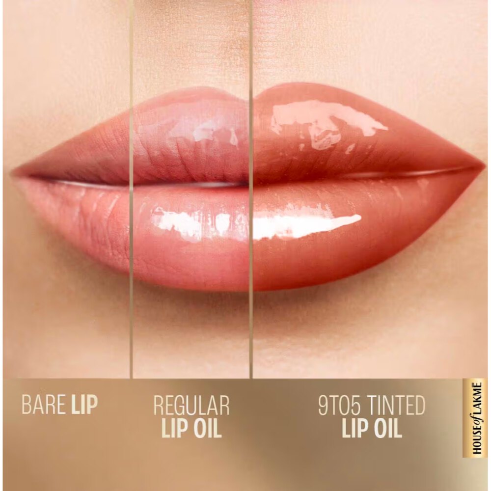Lakme 9to5 Overtime Shine Tinted Lip Oil - Everyday Nude (5.3ml)