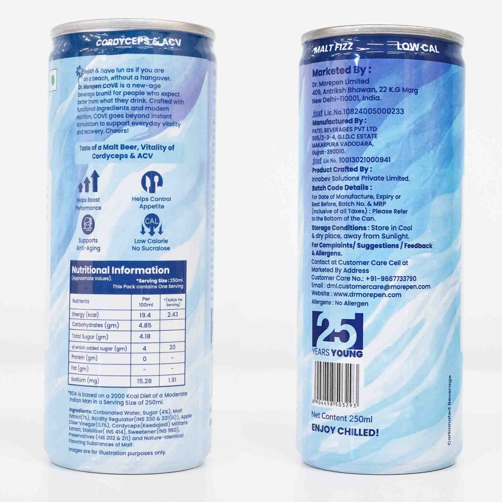 Dr. Morepen Cove Crisp Apple Malt Fizz with Cordyceps & ACV low cal