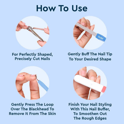 GUBB Manicure Kit 4 In 1 Nail Clipper, Nail Filer, Nail Buffer & Cuticle Remover