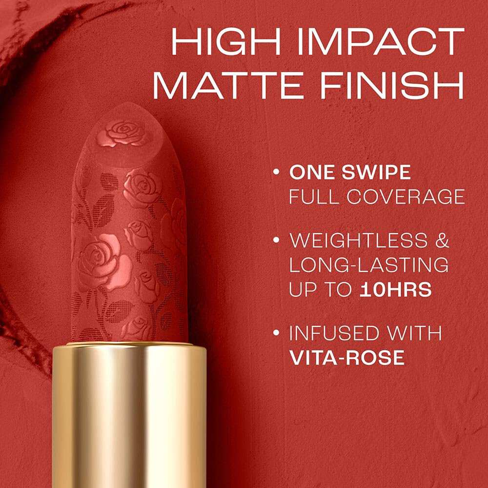 Lakme Rouge Bloom Powder Matte Bullet - Scarlet Rose 209 (4 gms)