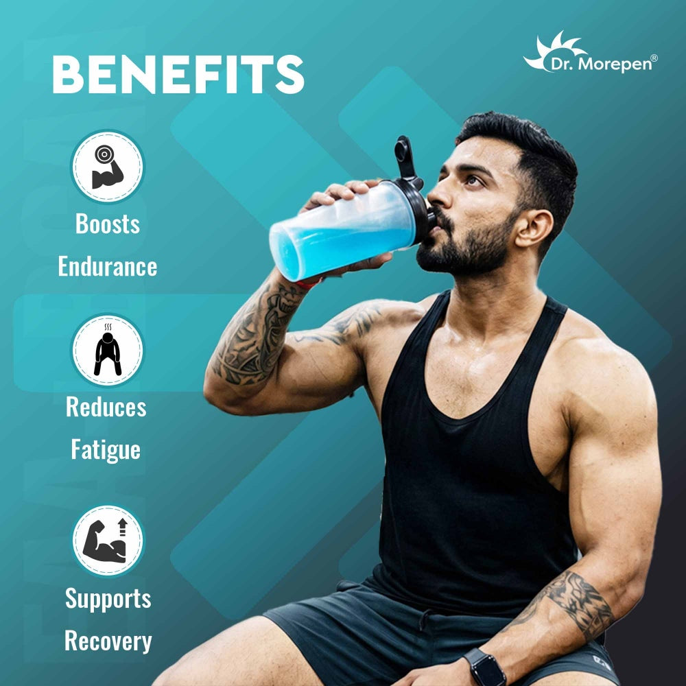 Dr. Morepen MUSCLE FOOD EAA+BCAA - BLUE RASPBERRY (450 gms)