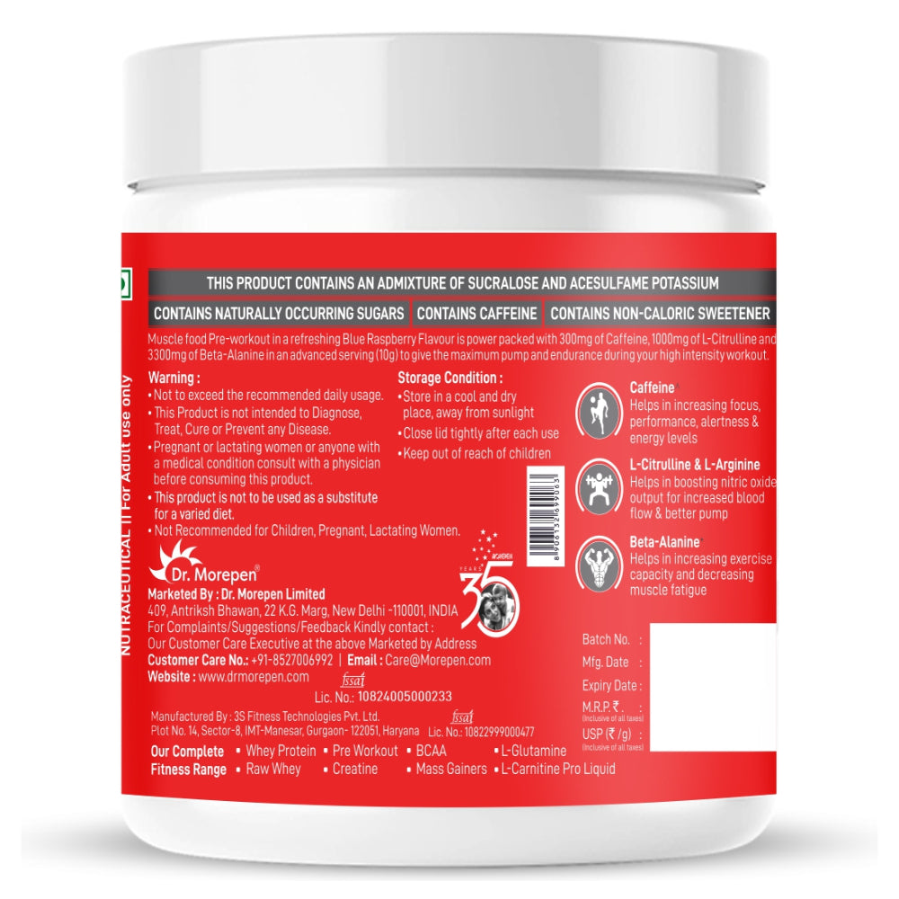 Dr. Morepen Pre-Workout (Blue raspberry)