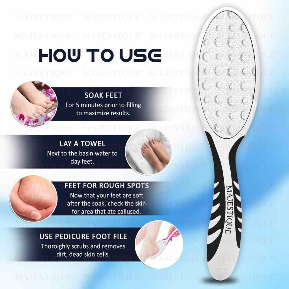 Majestique Dual Side Foot Scrubber, Heel Scraper for Feet, Hands and Body (Color May Vary)