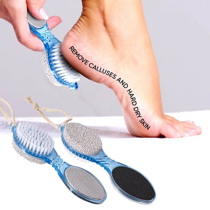 Vega 4 In 1 Foot Pedicure Brush, Pumice Stone, Scrubber & File