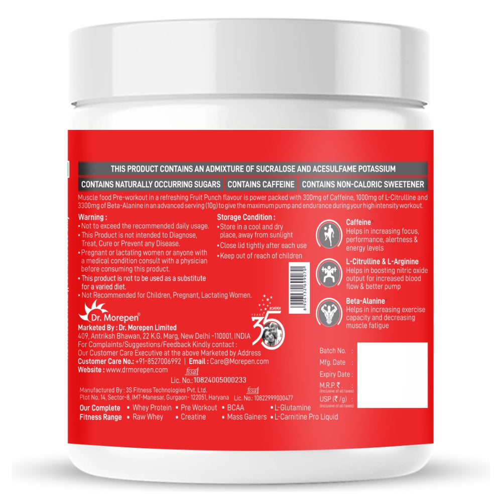 Dr. Morepen Pre-Workout (Fruitpunch)