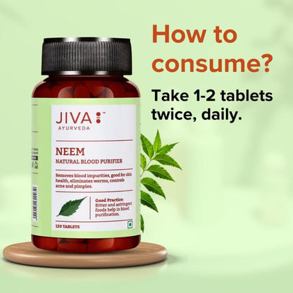 Jiva Neem Tablet for Purifies Blood, Treats Urinary Disorders (120 Tablets)