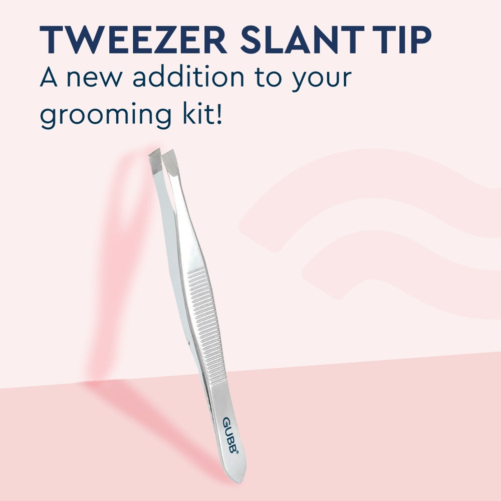 GUBB Flat Tweezer For Eyebrows & Upper Lip - Stainless Steel Flat Tip Tweezer For Hair Removal - Hair Plucker - Upper Lips, Eyebrows, Fast & Easy to Use Hair Tweezer - Sturdy & Rust Resistant