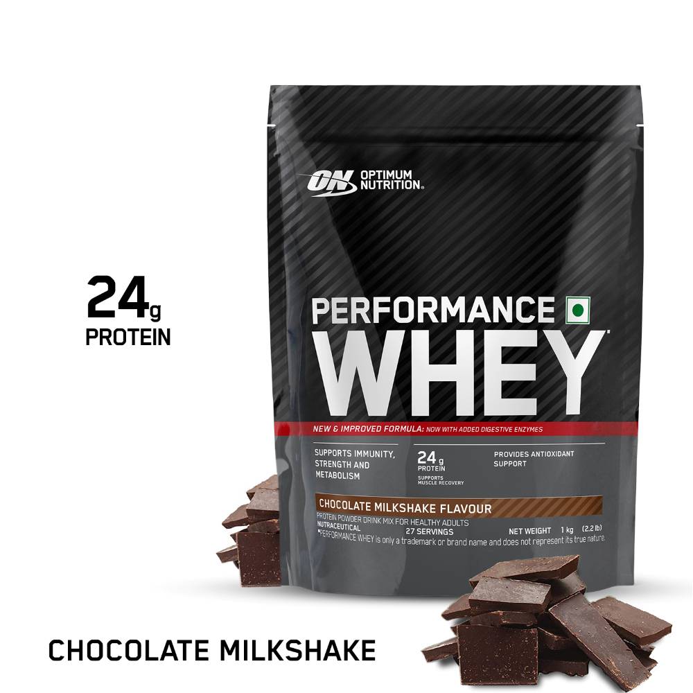 Optimum Nutrition (ON) Performance Whey Protein Powder 1Kg (Chocolate Milkshake)