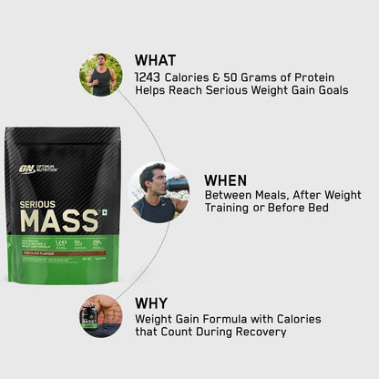 Optimum Nutrition (ON) Serious Mass Weight Gainer Powder 1 kg (Chocolate)