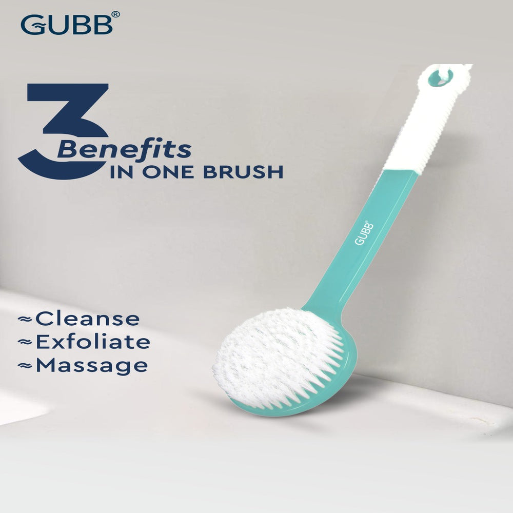 GUBB Bath Brush with Long Handle Dual Sided Exfoliating Bath Brush for Cleanse, Exfoliate & Massage