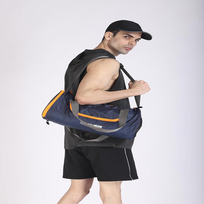 GYM INSANE Navy Breeze Polyester Duffle Bag with Shoe Compartment for Men & Women - Color Navy Blue(21 Ltr)