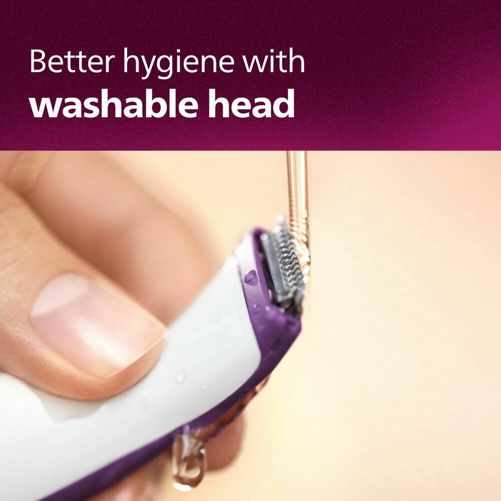 Philips BRT383/15 Rechargeable Cordless Wet & Dry Trimmer for Women, Bikini Trimmer with 3 Length Settings, 180mins Runtime