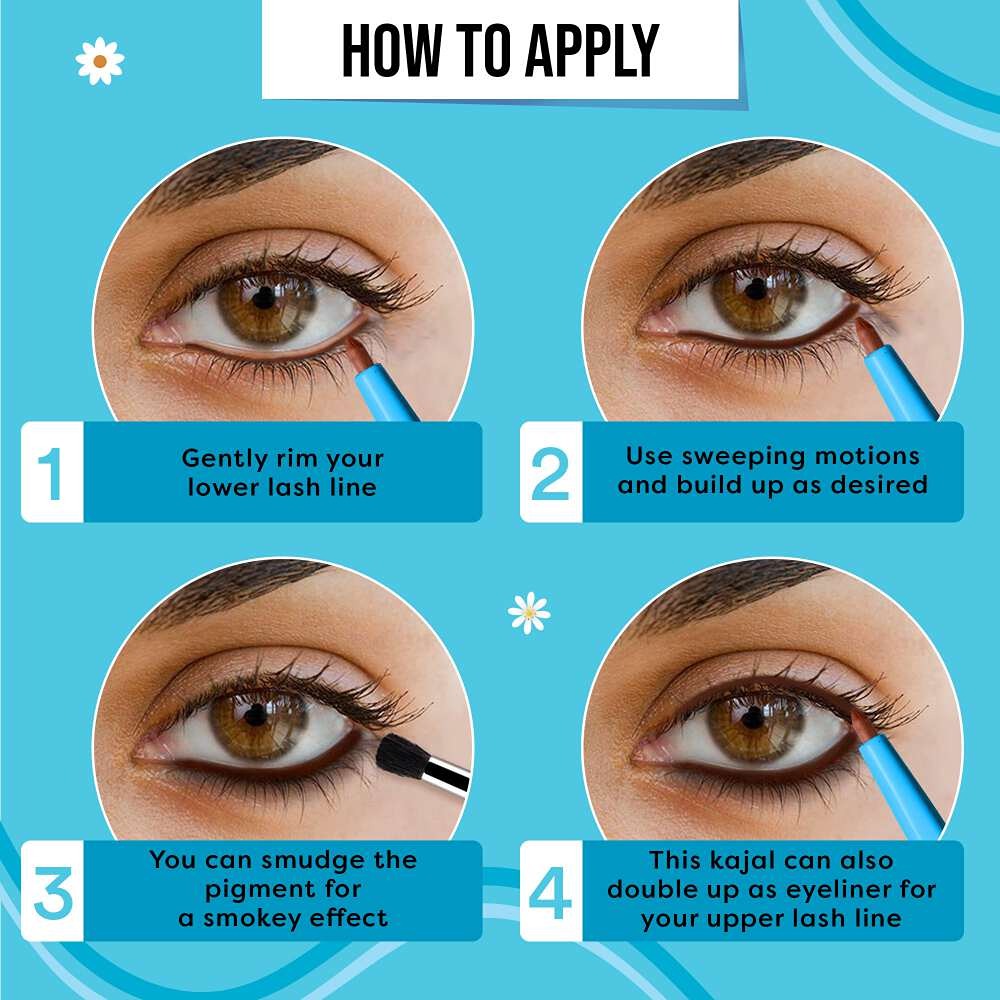 SUGAR POP Longwear Kajal - 03 Brown Richly Pigmented - Sweat Proof - Lasts Up To 16HRS
