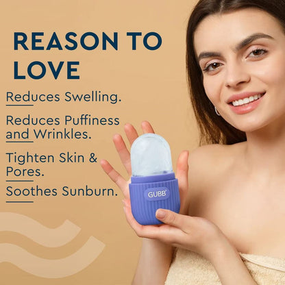 GUBB Ice Roller for Face,Eyes & Neck - Face Ice Roller, Ice Roller for Face Massager, Reusable Silicone Facial Ice Roller For Glowing & Tighten Skin